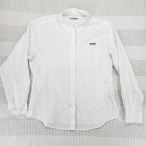 Columbia PFG Shirt Mens XL White Long Sleeve Fishing Performance Vent Mesh